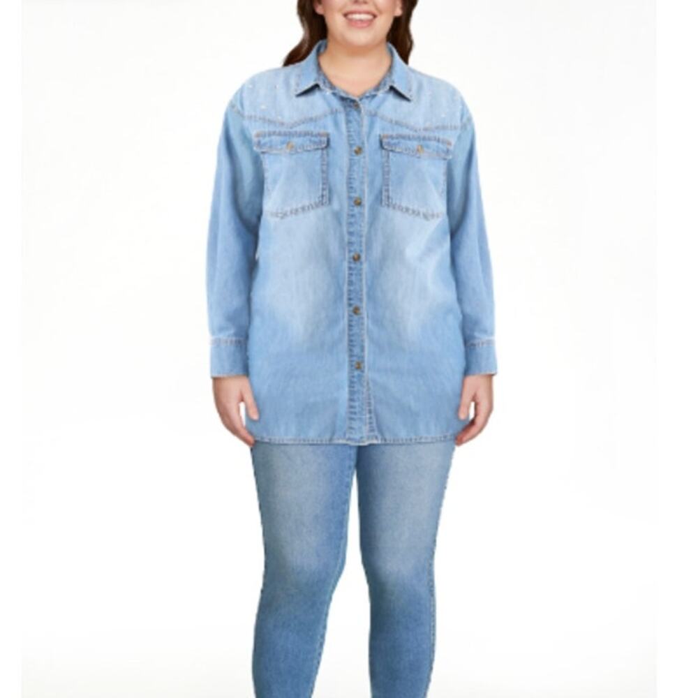 Sofia Jeans Women's Plus Oversized Boyfriend Shirt  sz XL